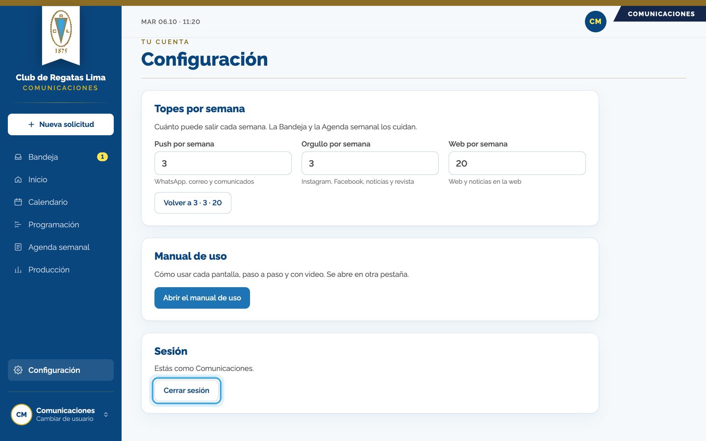 Pantalla del paso 3: Para salir, toca «Cerrar sesión».
