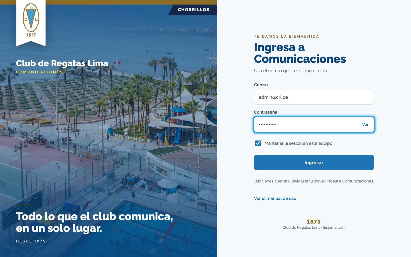 Pantalla del paso 2: Escribe tu contraseña. Con «Ver» la puedes revisar antes de entrar.